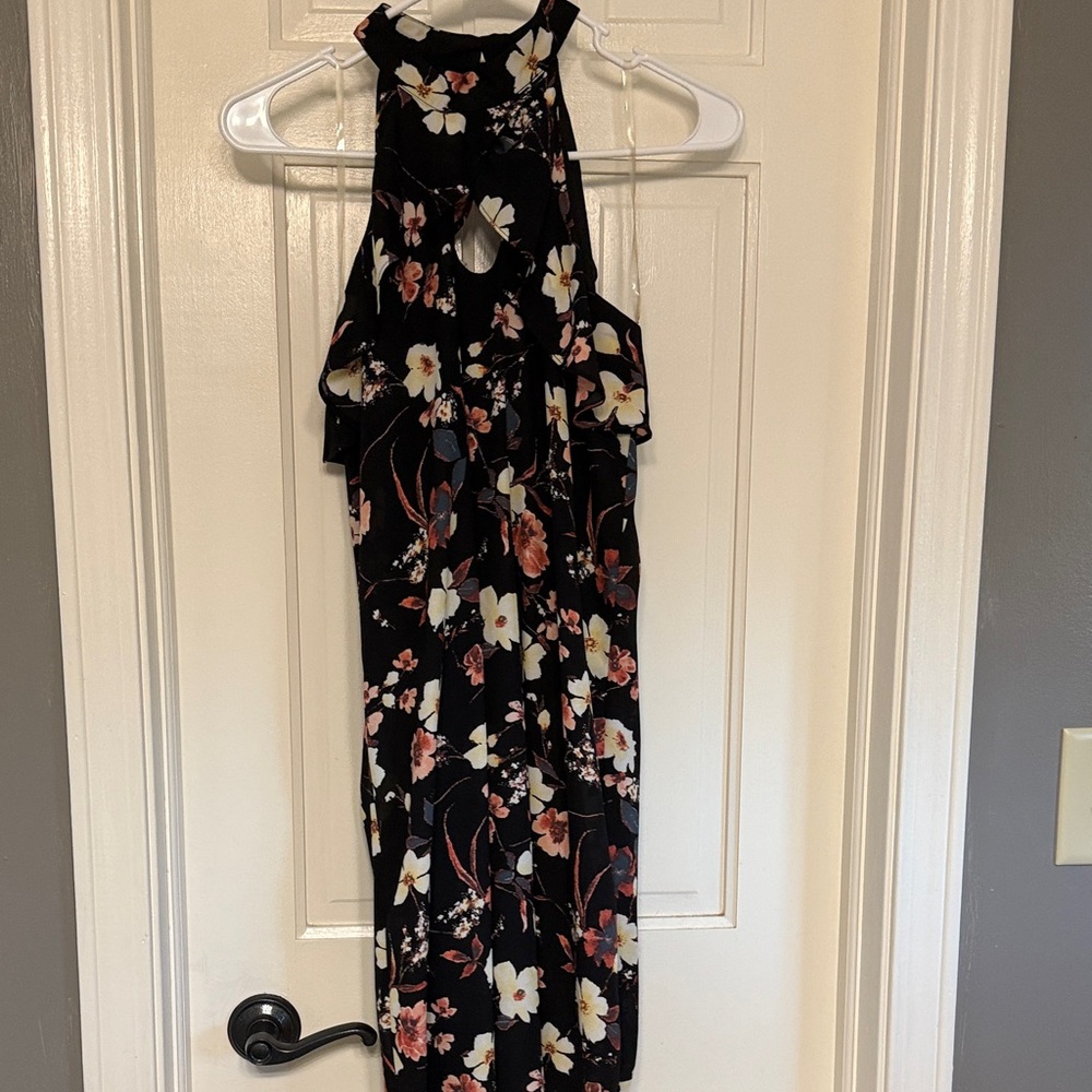 Maurices Black Floral Halter top Dress